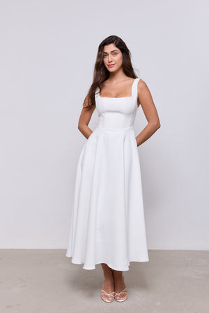 Square Neck Midi Dress