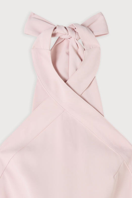 Cross Halter Neck Maxi Dress