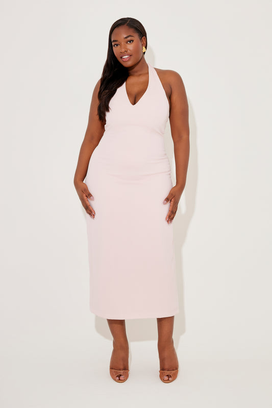 V-Neck Midi Dress