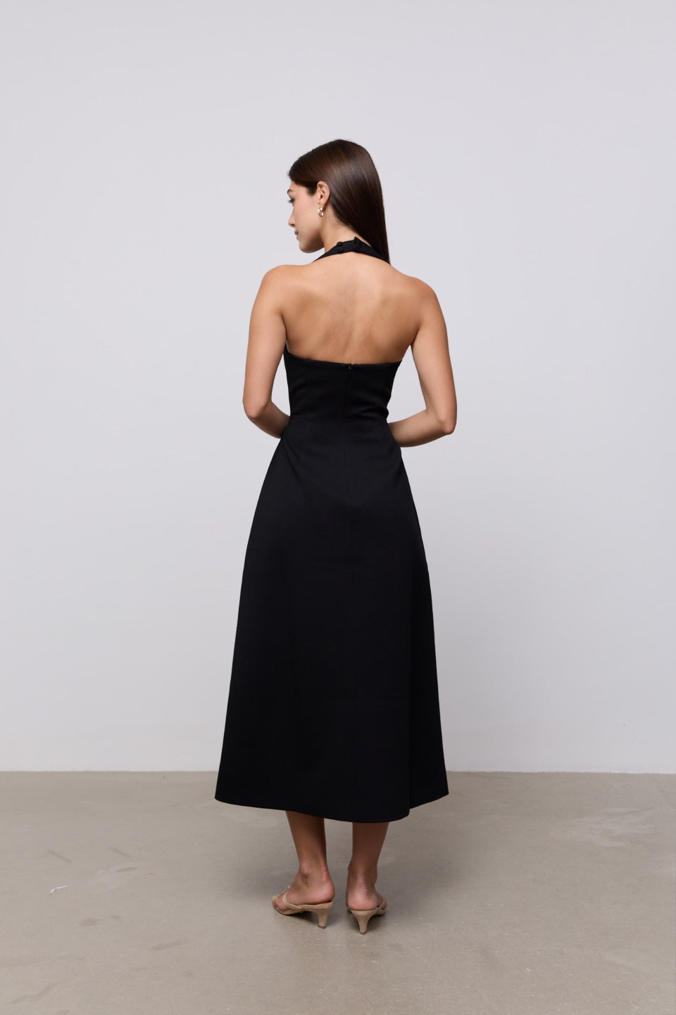 Cotton Mix Halter Midi Dress – Odd Muse