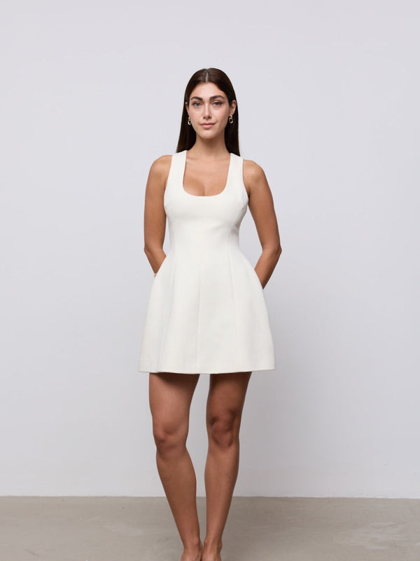 Cotton Mix Volume Mini Dress