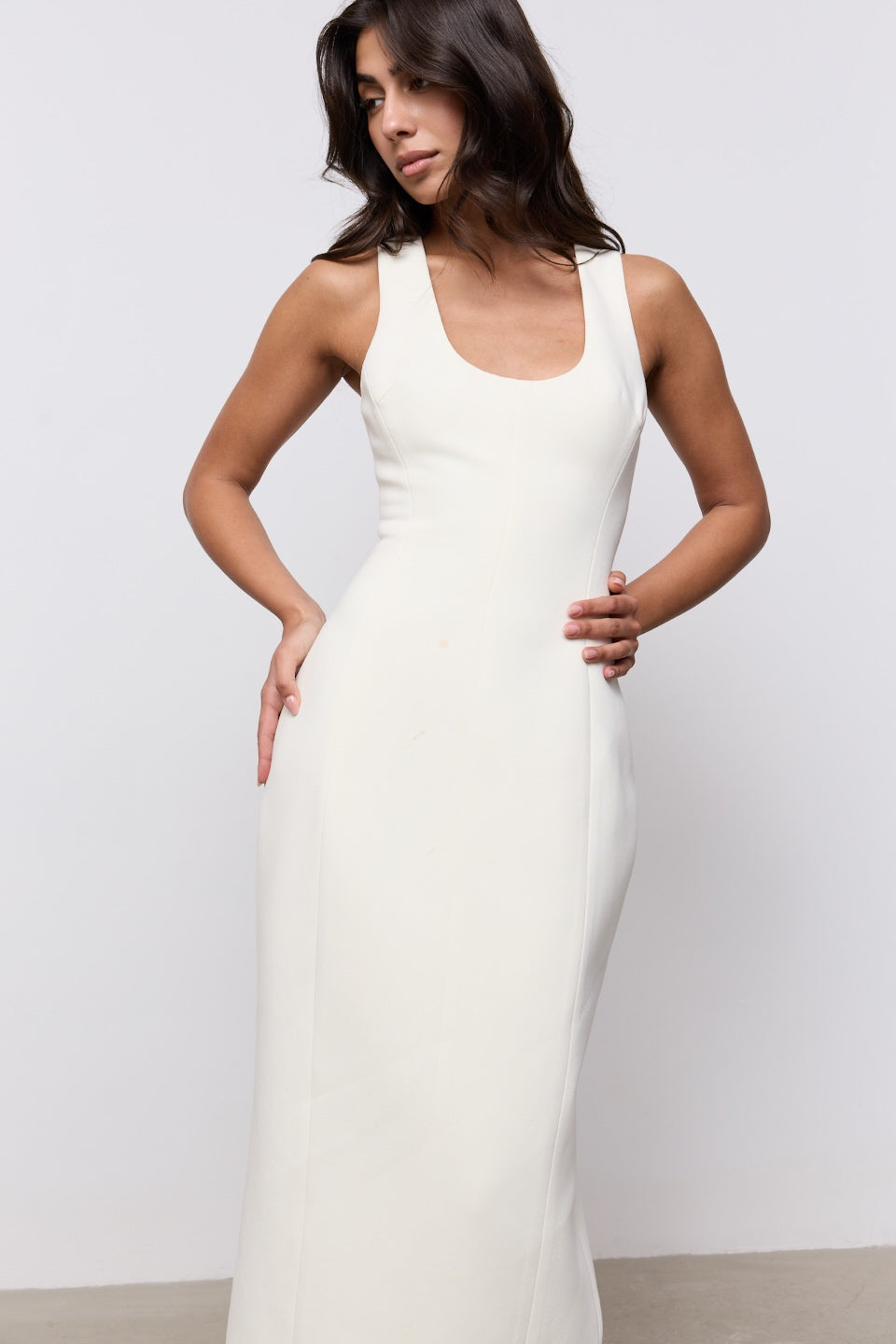 Cotton Mix Midi Dress