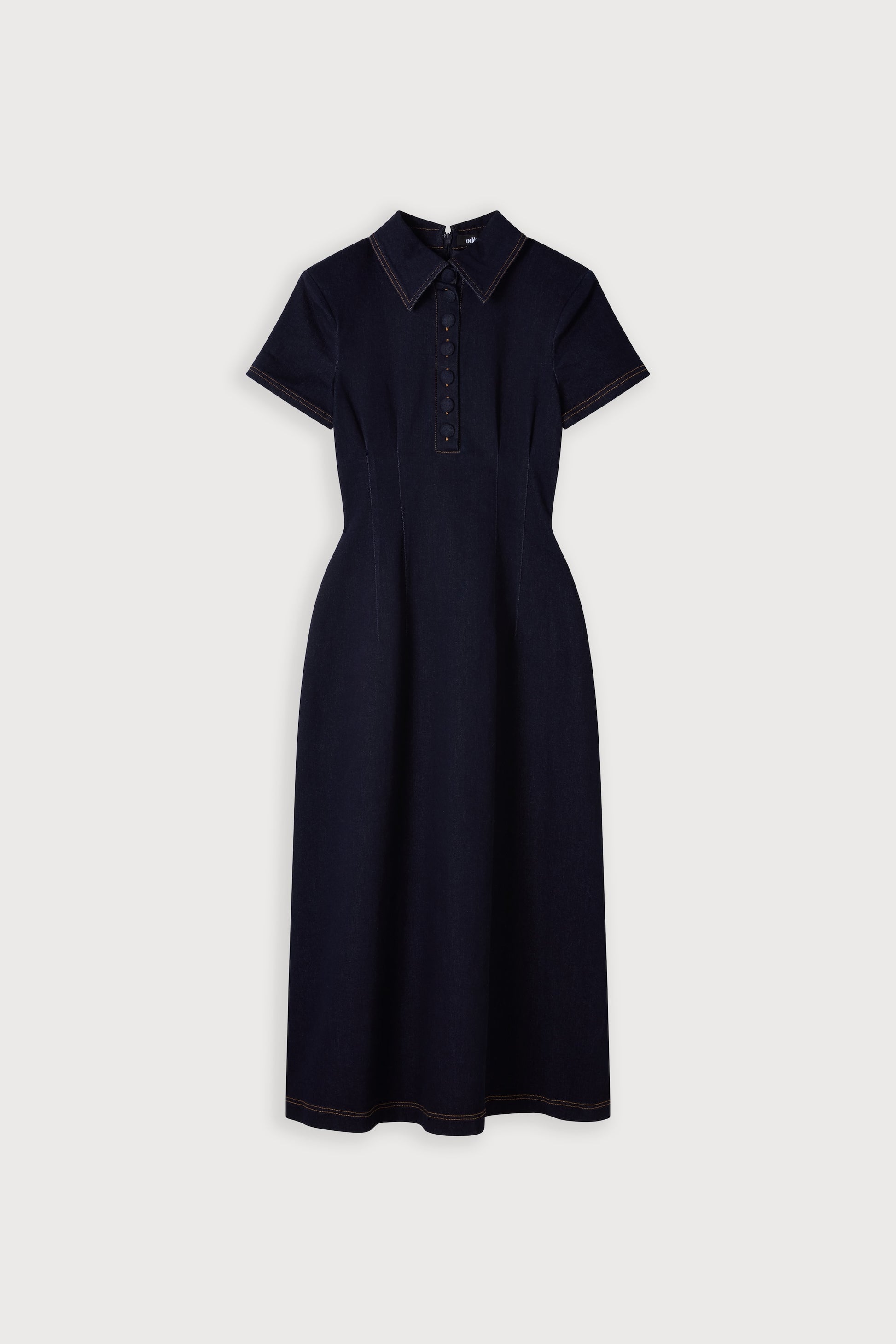 Cotton Mix Denim Collared Midi Dress – Odd Muse Cotton Mix Denim Collared Midi Dress – Odd Muse