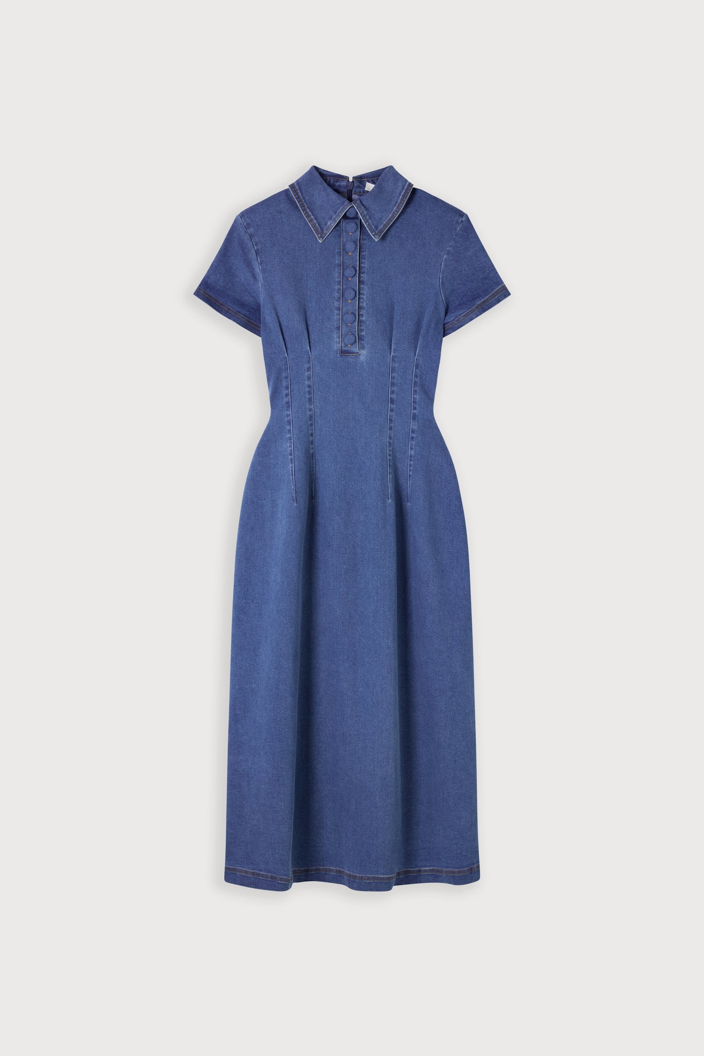 Cotton Mix Denim Collared Midi Dress – Odd Muse
