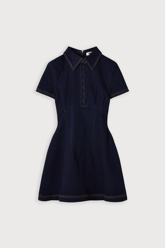 odd muse collared mini dress Odd Muse - Collared Mini Dress | White