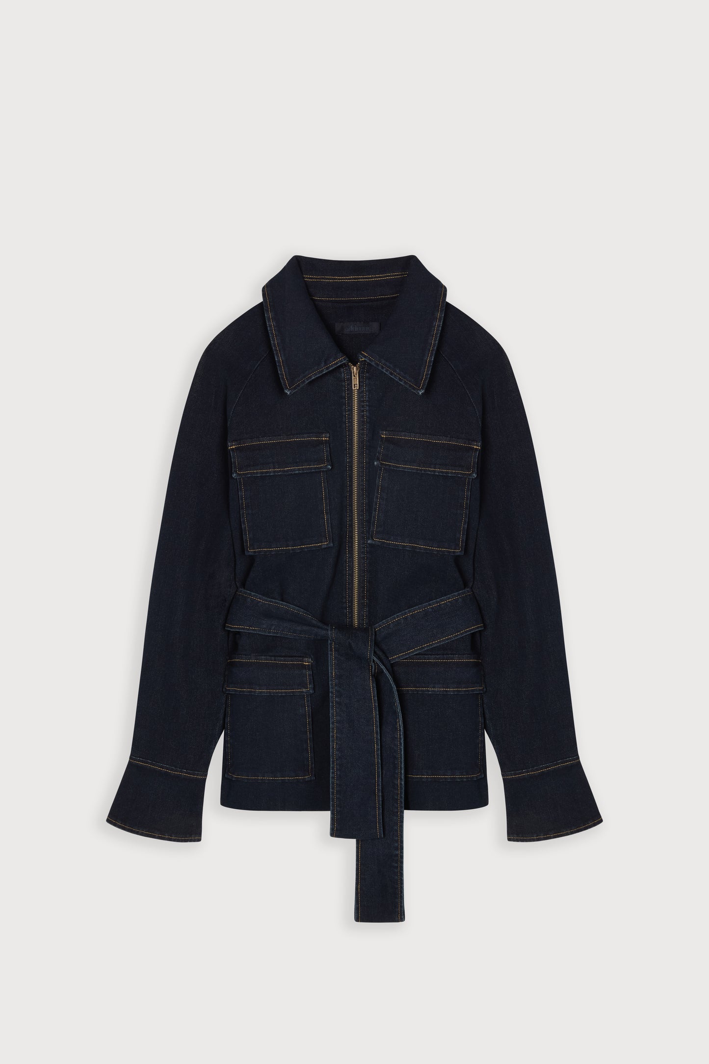 Denim Funnel Neck Jacket