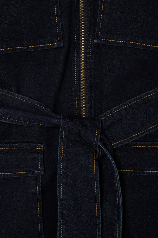 Denim Funnel Neck Jacket
