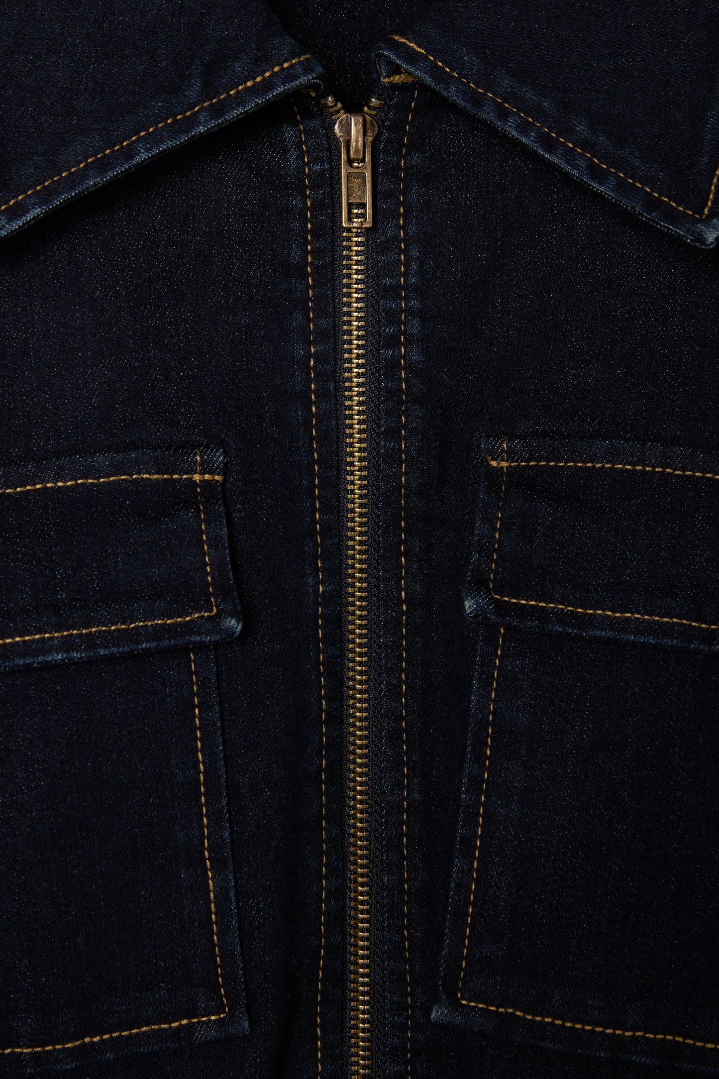 Denim Funnel Neck Jacket