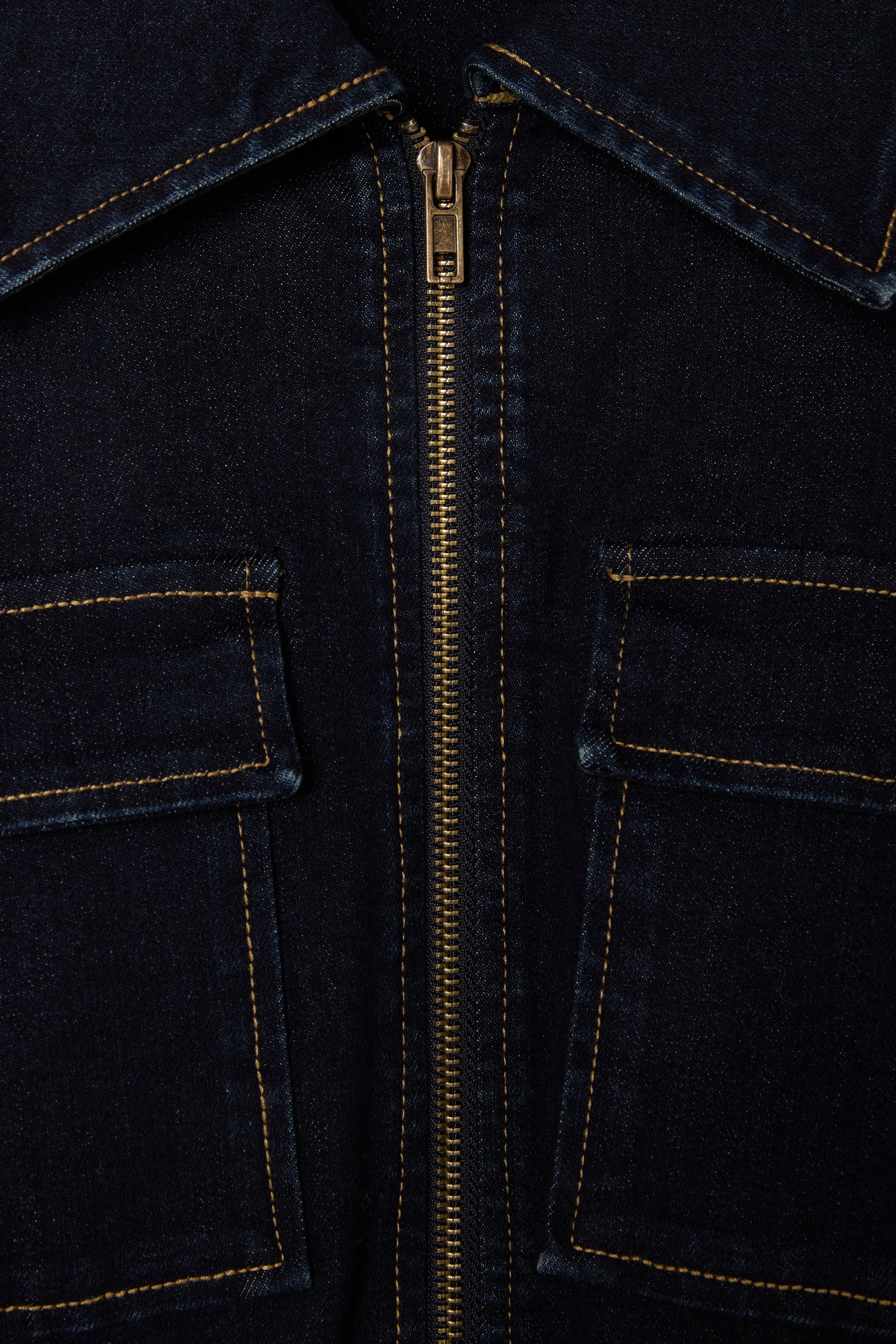 Denim Funnel Neck Jacket