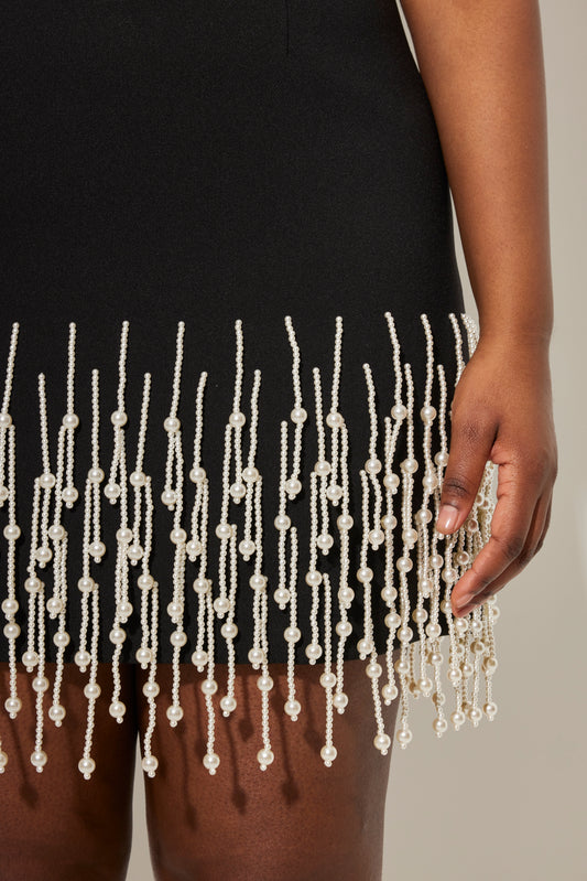 Sleeveless pearl drop dress