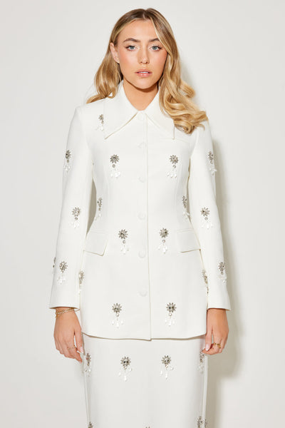 Her lip to Crystal Veil Blouson ホワイトM ECCOM_EID_BLAZER_WHITE_cb84abb