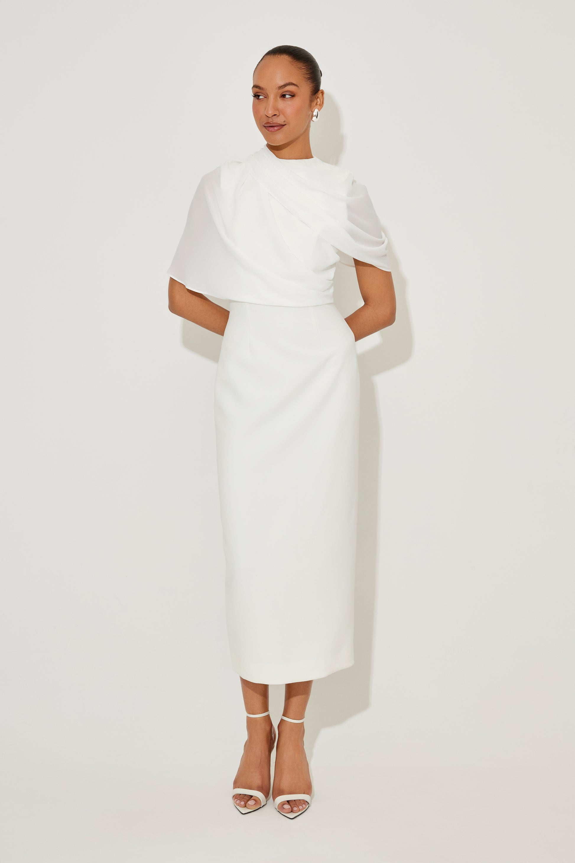 odd muse white midi dress Odd Muse Embellished Midi Dress l Preowned Little White Dress l Los Angeles