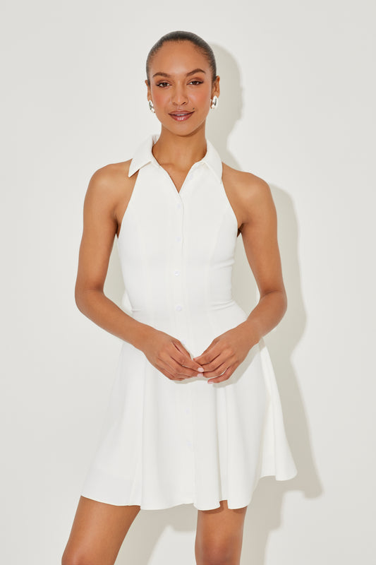 Flowy Collared Mini Dress