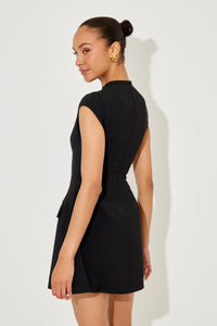 The Ultimate Muse Cap Sleeve Mini Dress | Black
