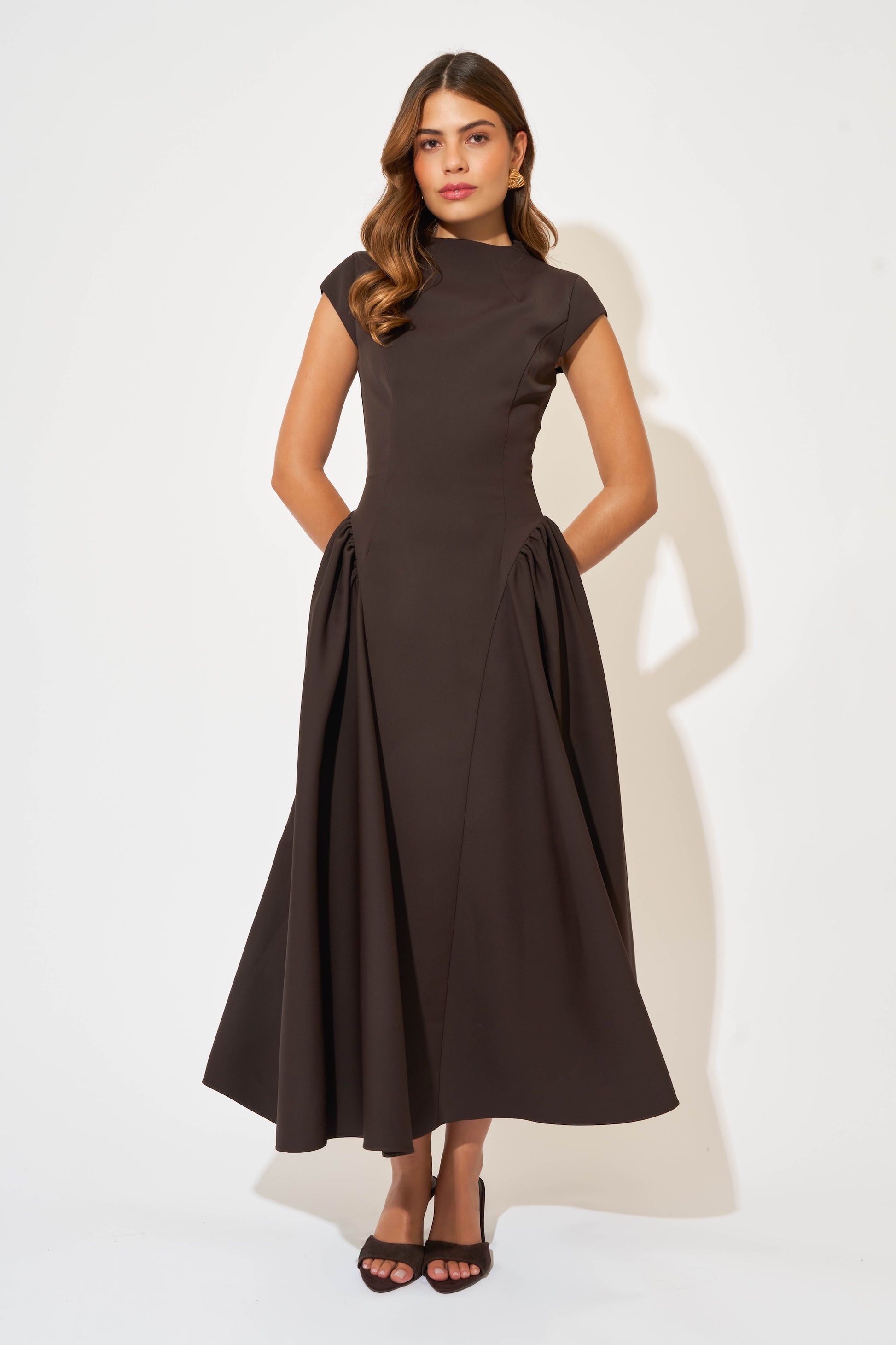 odd muse brown dress Odd Muse Brown Midi Dress by Odd Muse London