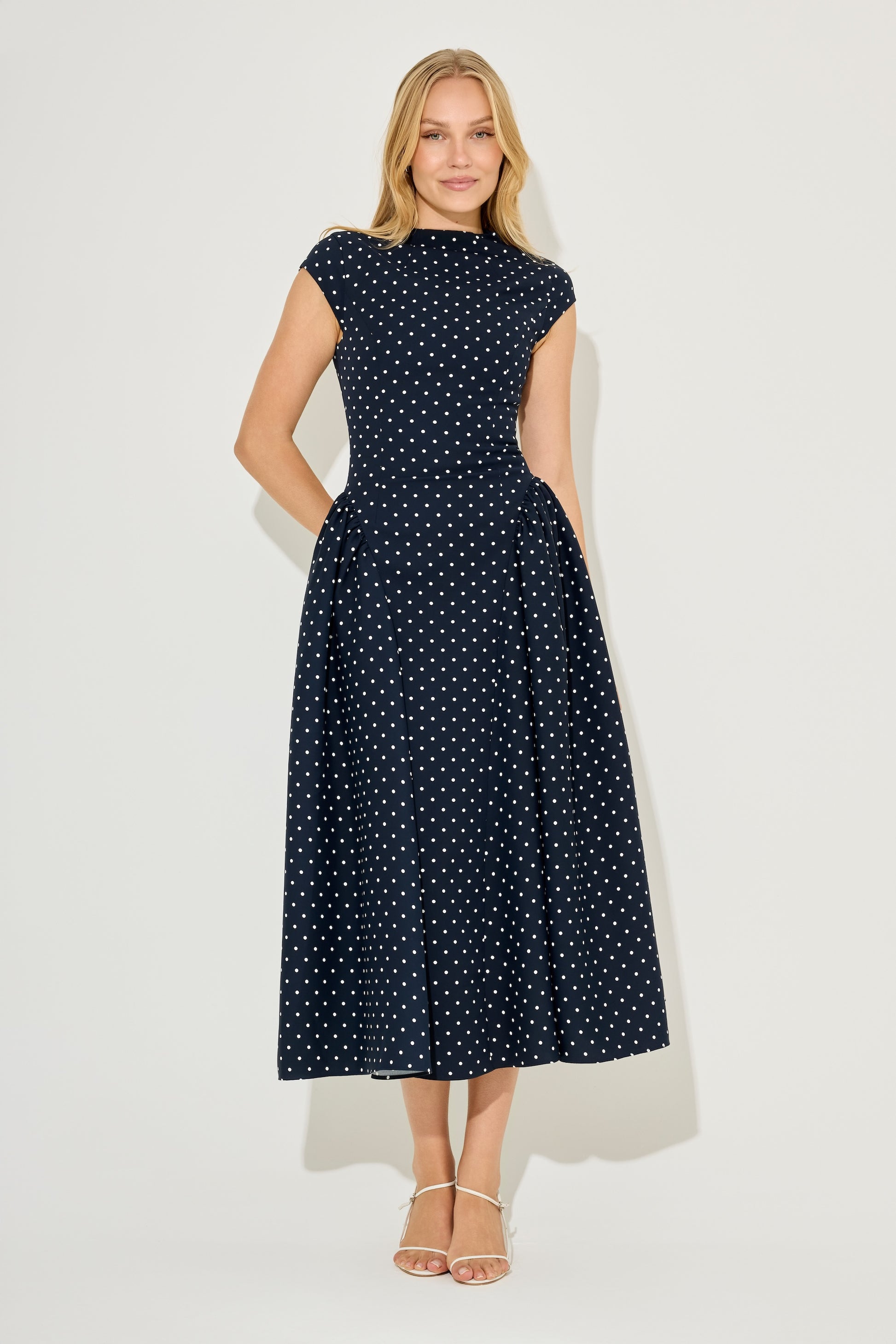 Cap Sleeve Gathered Midi Dress – Odd Muse