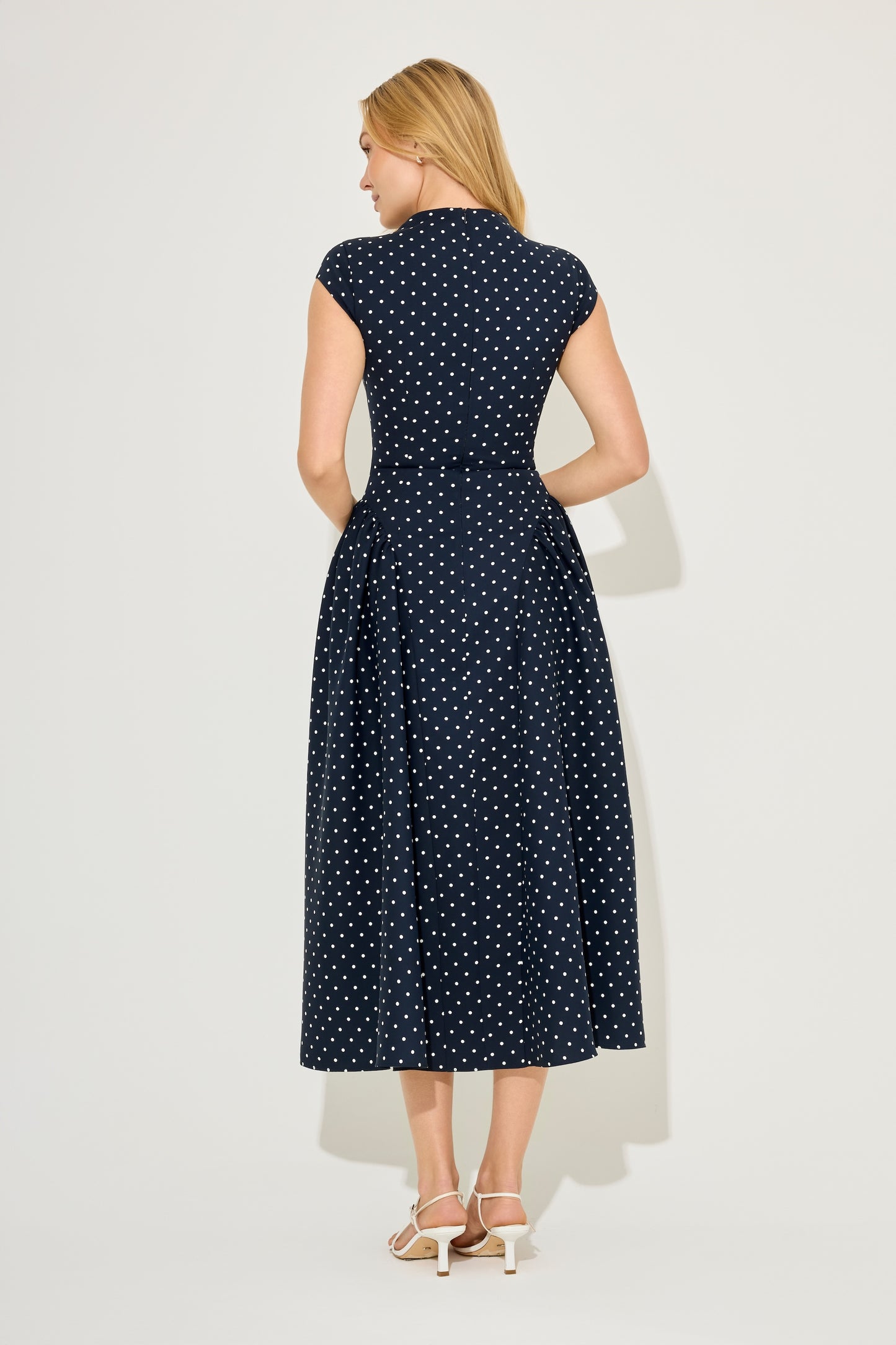 Cap Sleeve Gathered Midi Dress