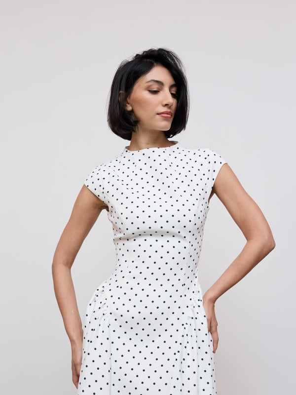 Cap Sleeve Gathered Midi Dress