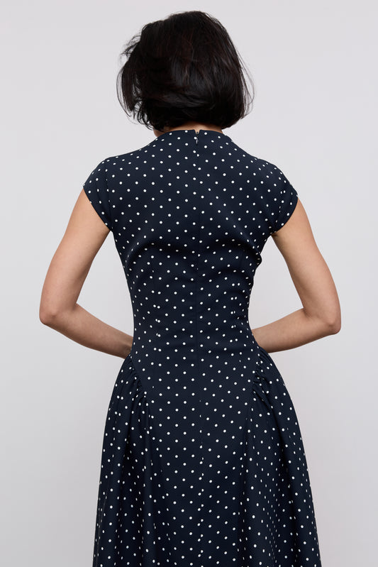 Cap Sleeve Gathered Midi Dress