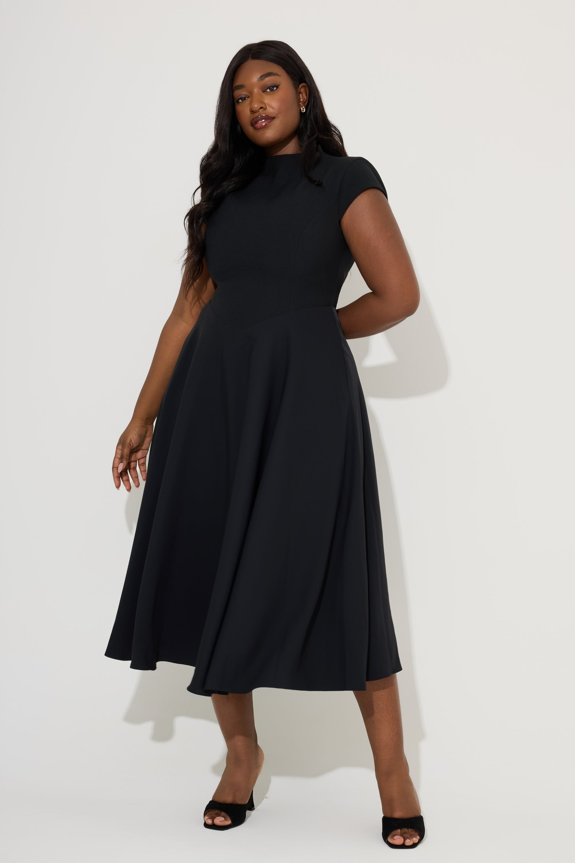 Cap Sleeve Midi Dress