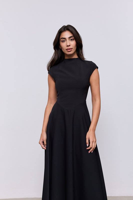 black dress long sleeve Lantern Tiered Mini Nora Coastal Theres no end to how beautiful you look in the Lulus Infinitely Elegant Black Long Sleeve Maxi Dress Mock Neck Long Sleeve Pleated