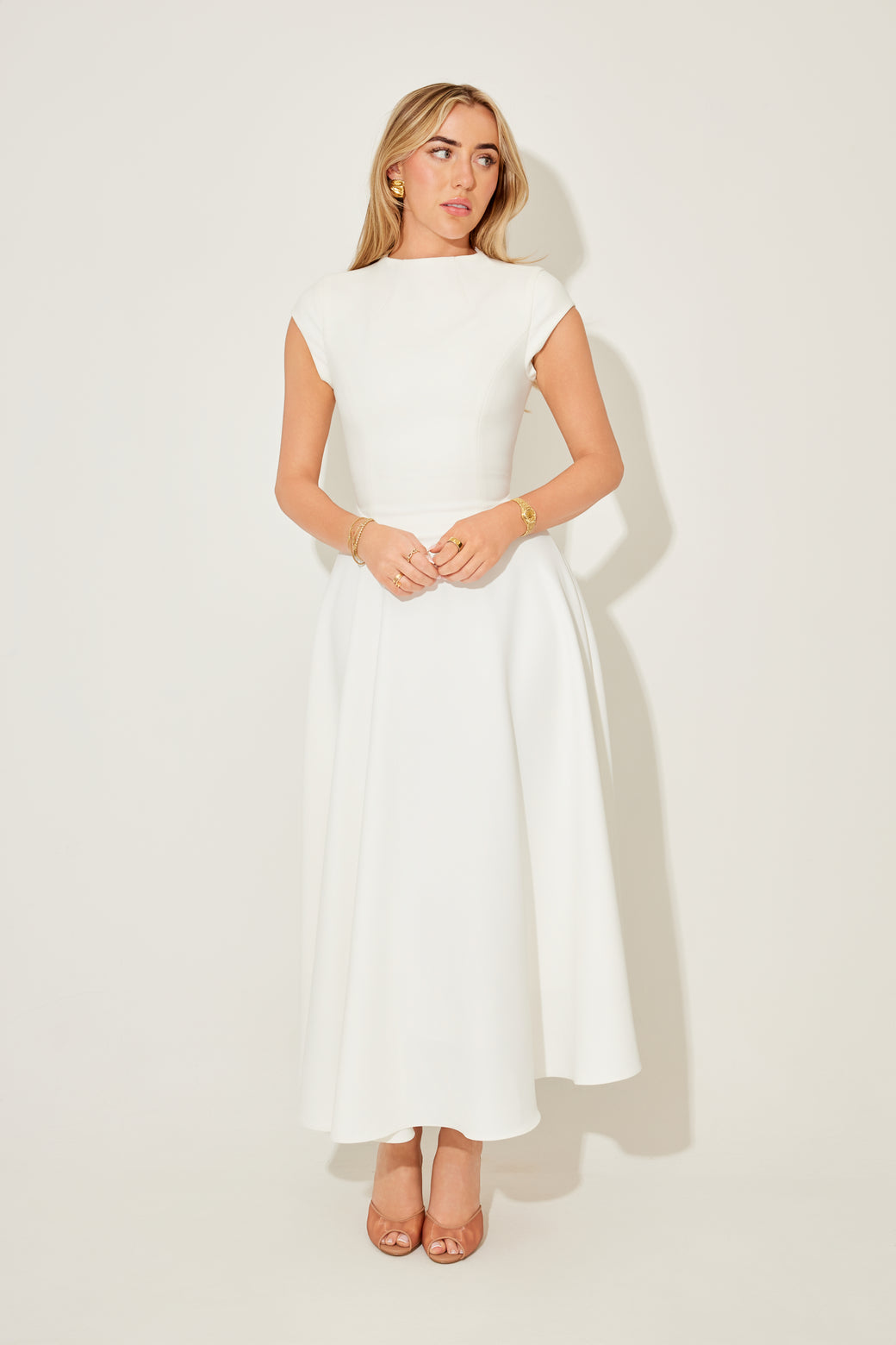 Cap Sleeve Midi Dress