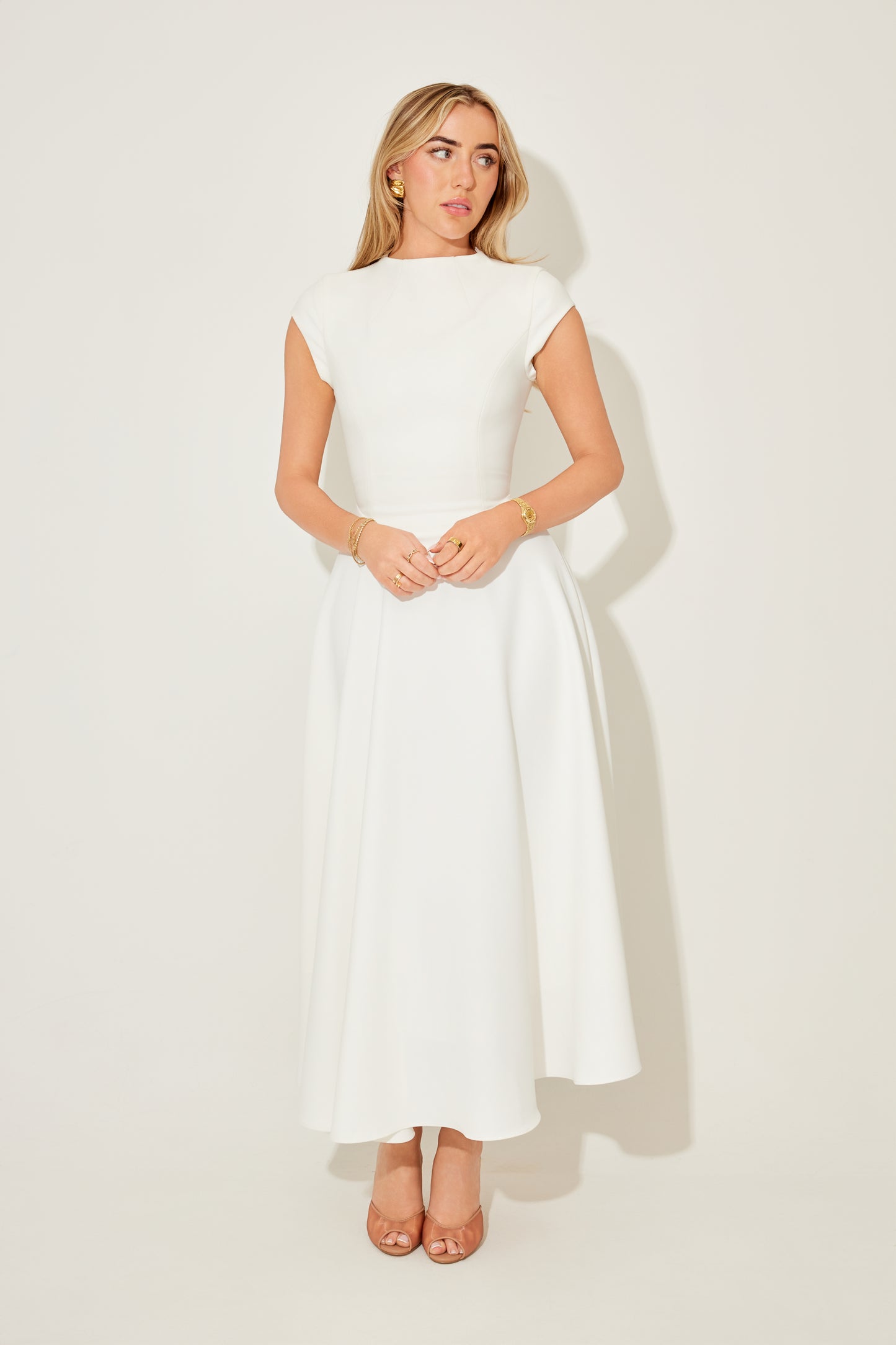 Cap Sleeve Midi Dress