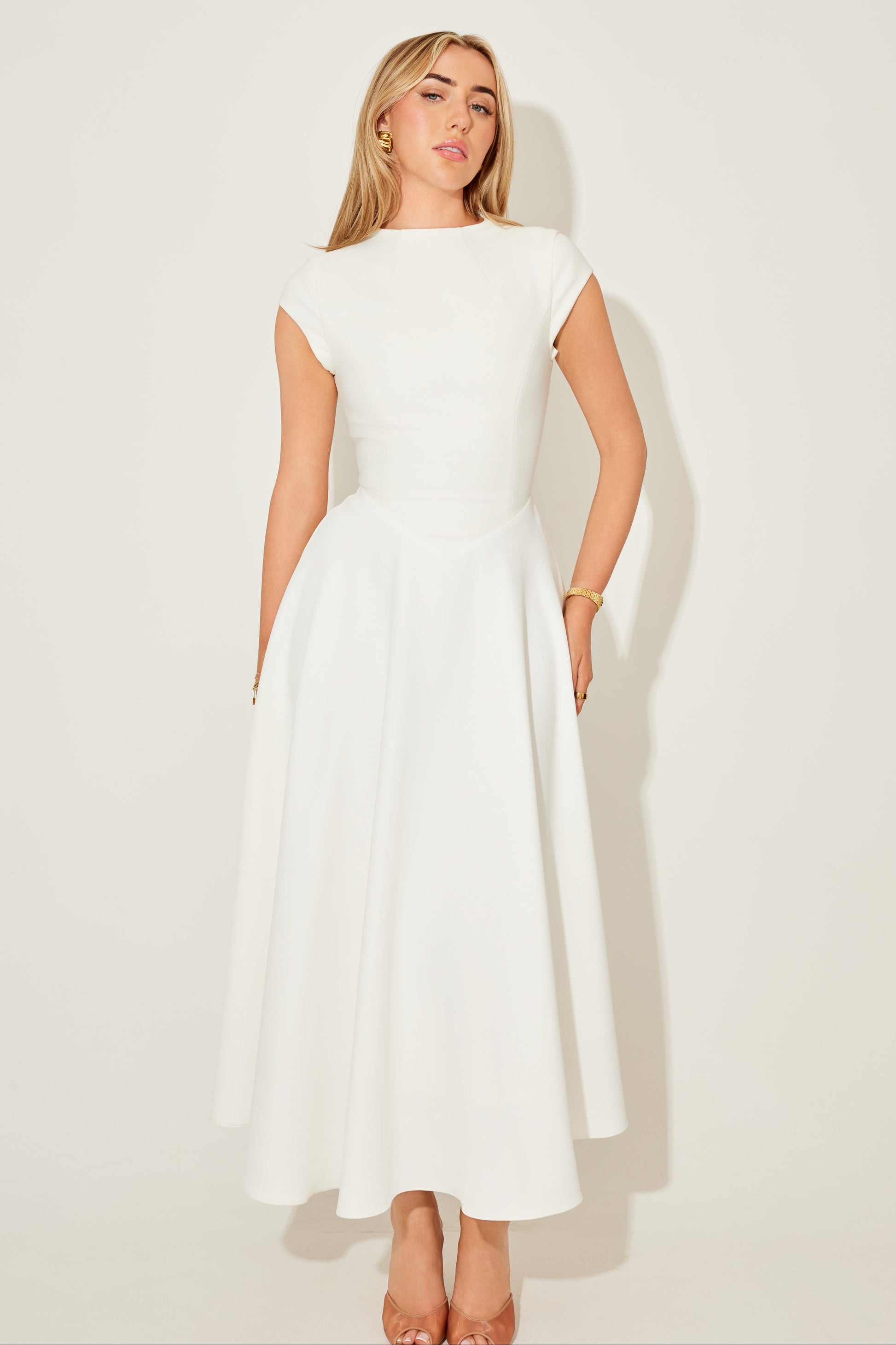 Cap Sleeve Midi Dress Odd Muse Cap Sleeve Midi Dress Odd Muse