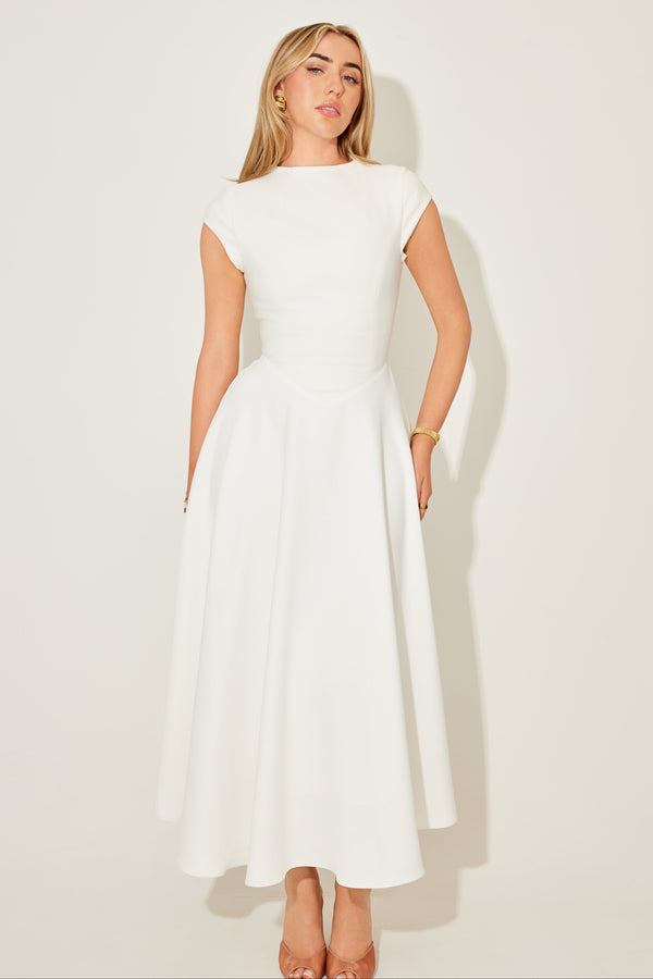 Cap Sleeve Midi Dress