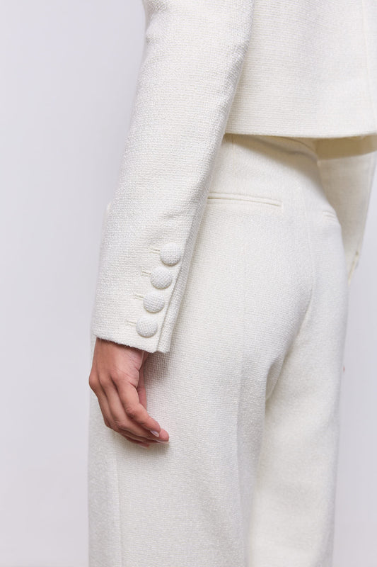 Collarless Tweed Jacket