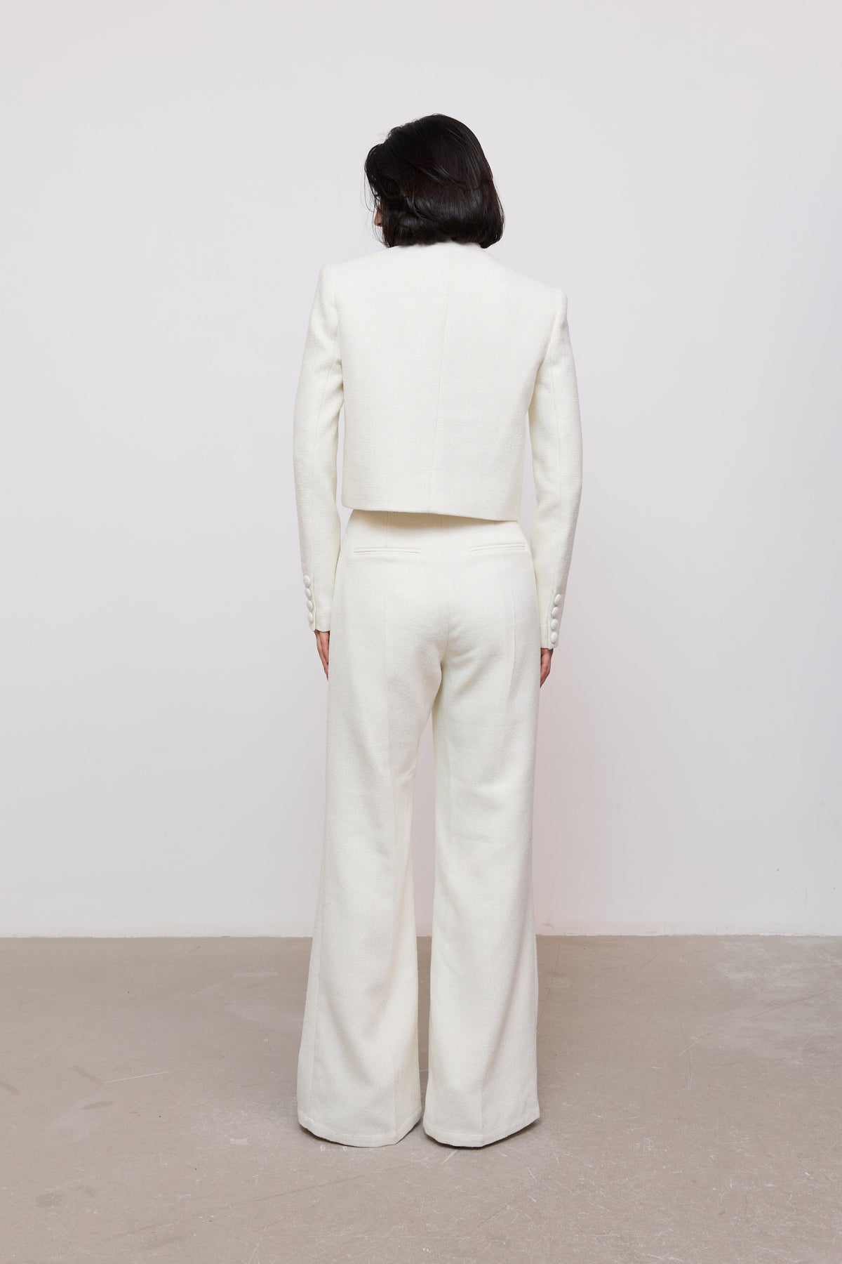 Tweed Slim Flare Trousers