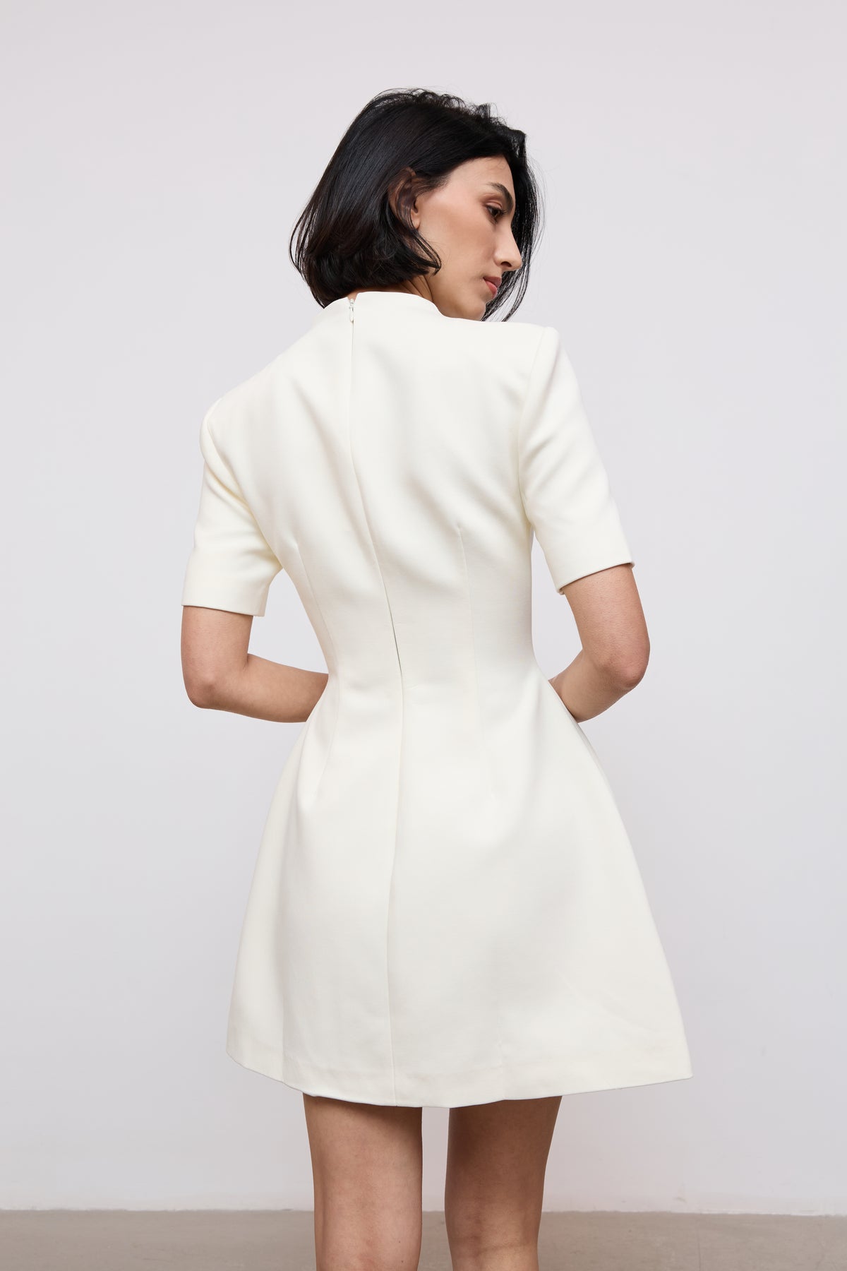 Cotton Mix Button Mini Dress