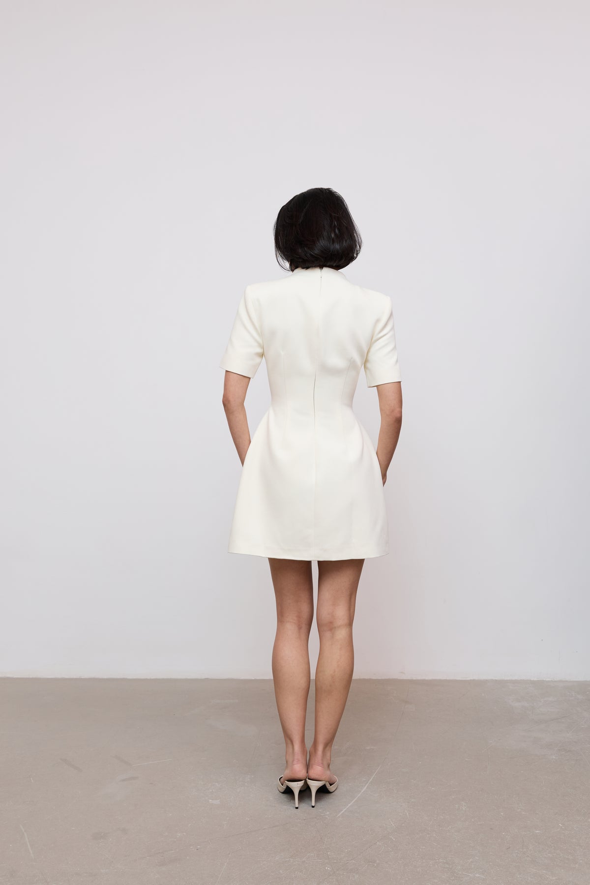 Cotton Mix Button Mini Dress