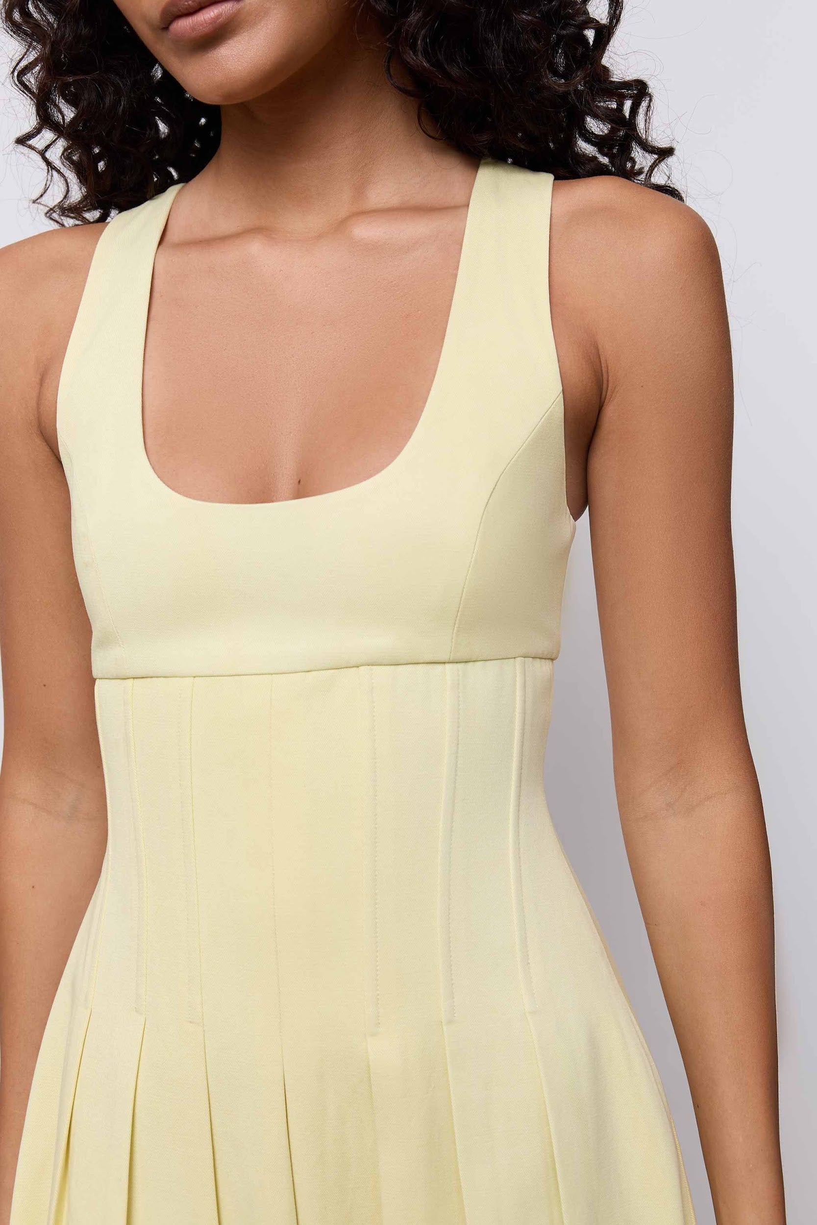 Cotton Mix Cinched Midi Dress
