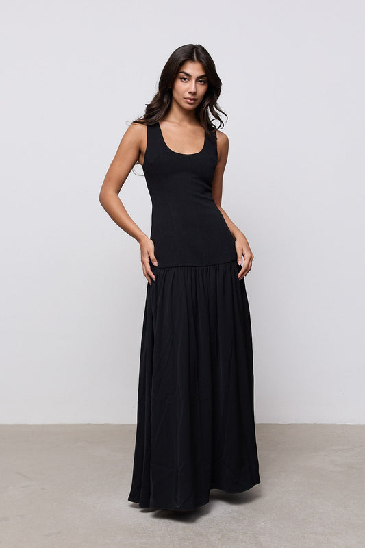 odd muse black dress Odd Muse - The Ultimate Muse High Waist Sleeveless Midi Dress - Black