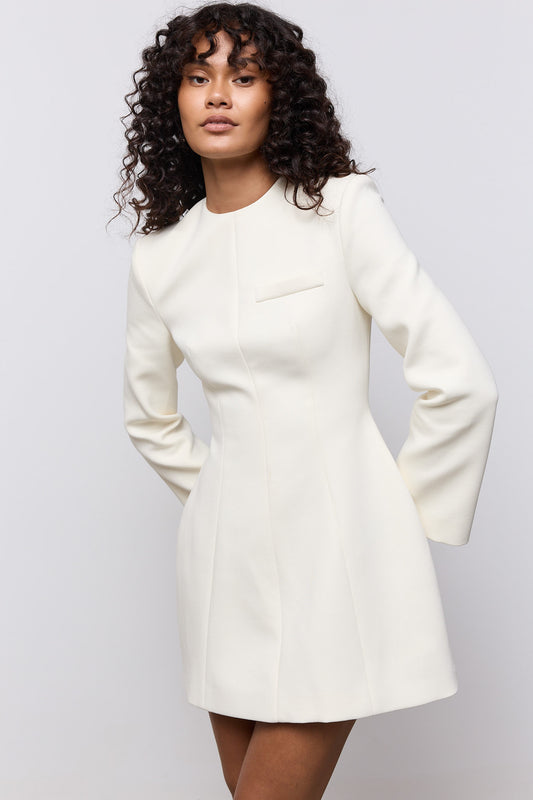 Cotton Mix Long Sleeve Mini Dress
