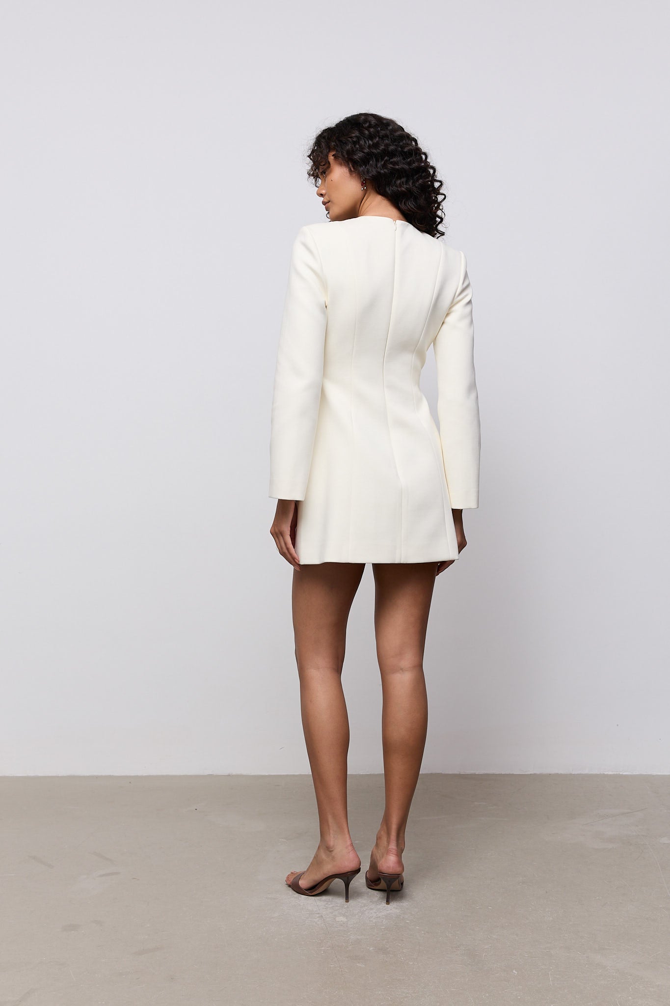 Cotton Mix Long Sleeve Mini Dress