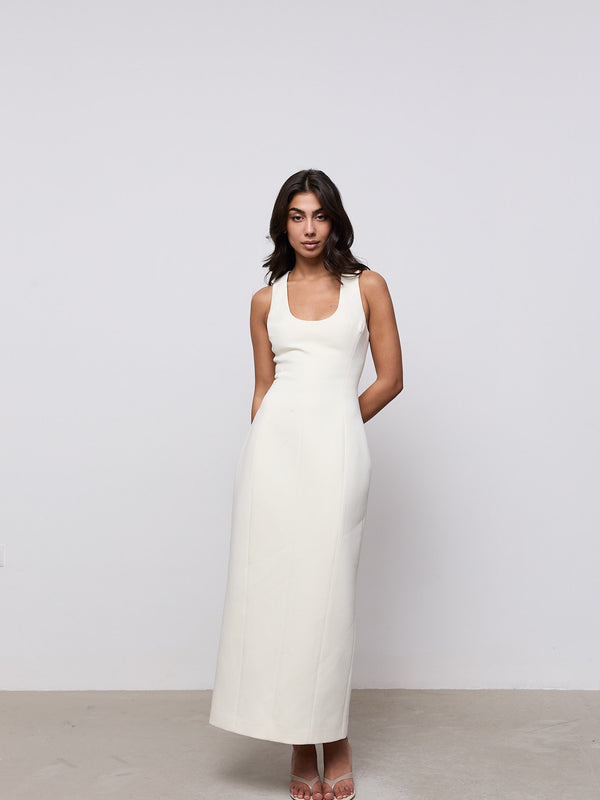 Cotton Mix Midi Dress