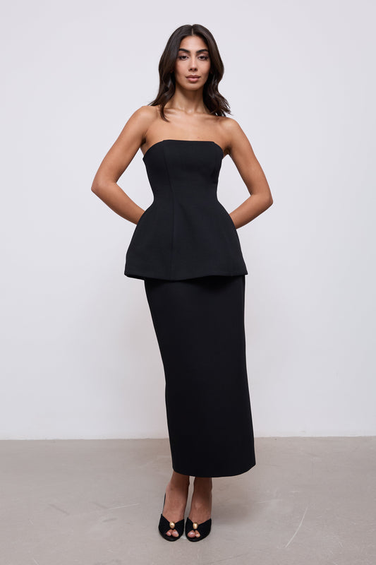 Cotton Mix Midi Skirt