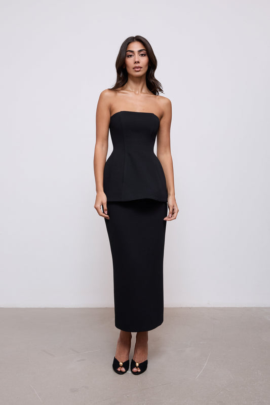 Cotton Mix Midi Skirt