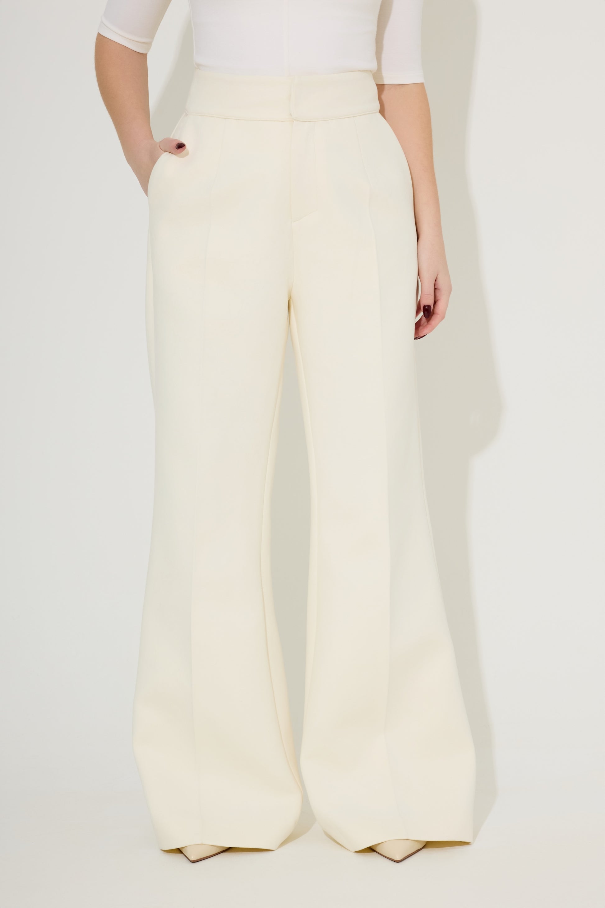 Cotton Mix Structured Trousers