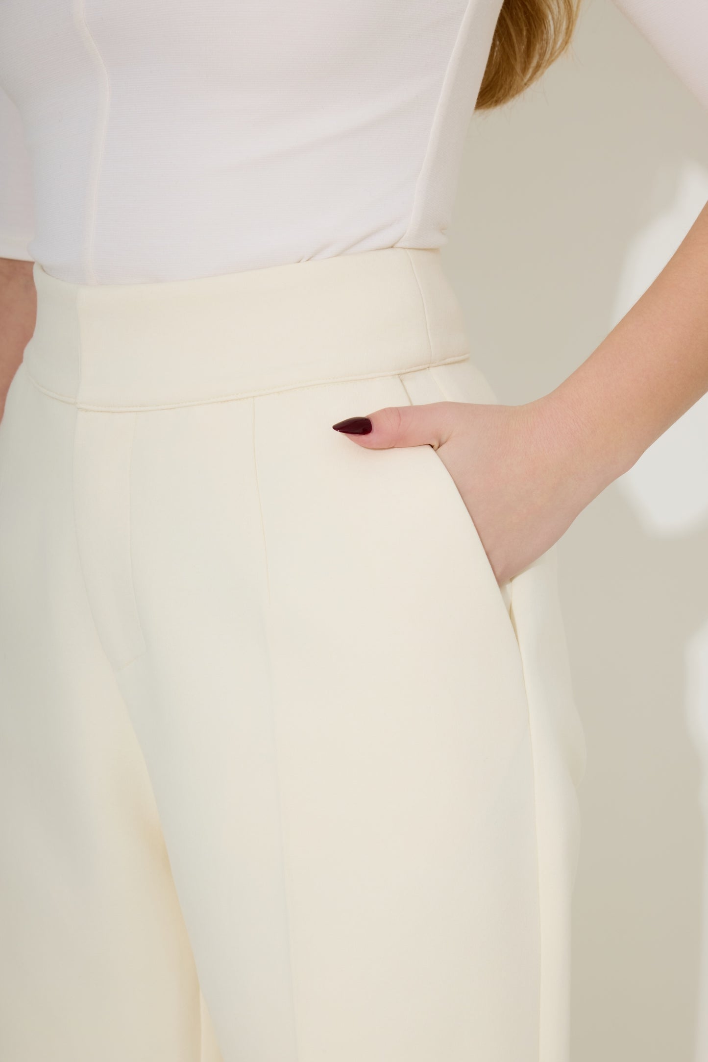 Cotton Mix Structured Trousers