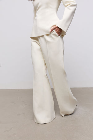 Cotton Mix Structured Trousers