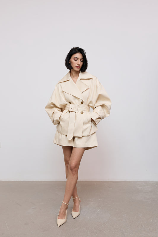 Cotton Mix Trench Jacket