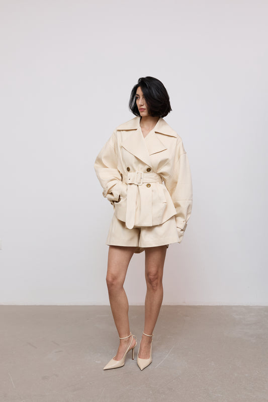 Cotton Mix Trench Jacket