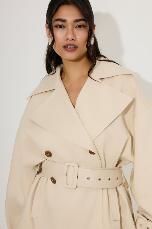 Cotton Mix Trench Jacket