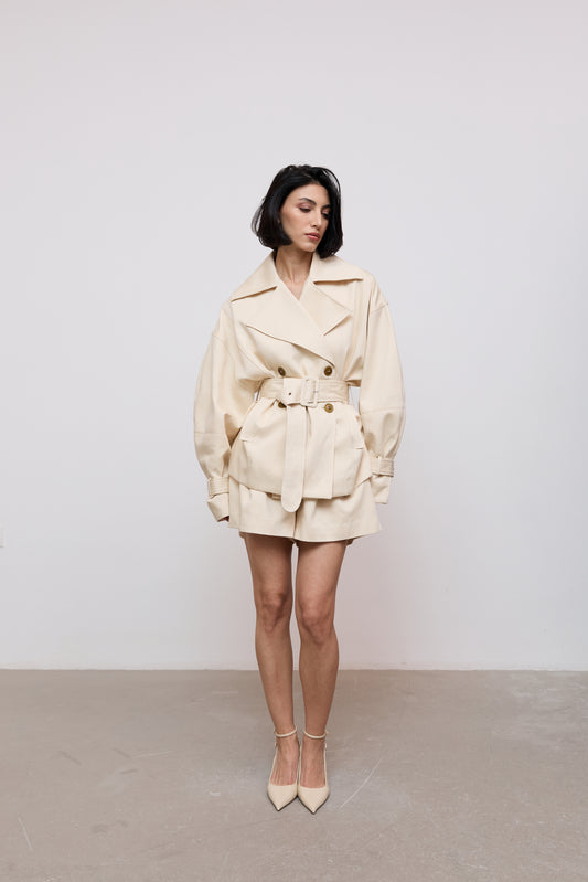 Cotton Mix Trench Jacket