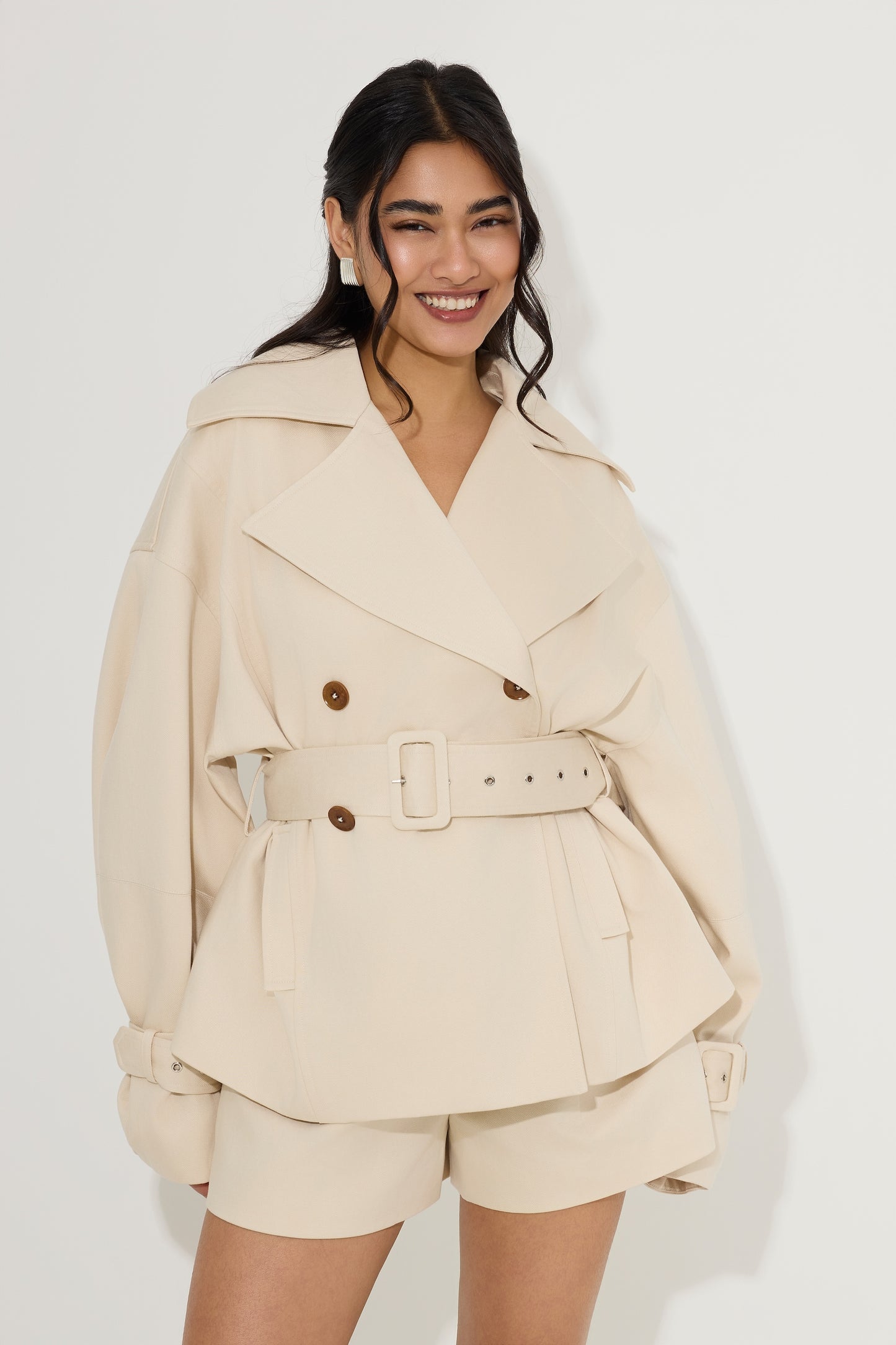 Cotton Mix Trench Jacket
