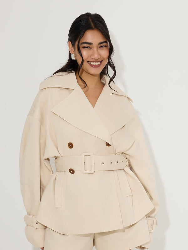 Cotton Mix Trench Jacket