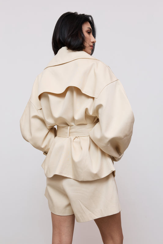 Cotton Mix Trench Jacket
